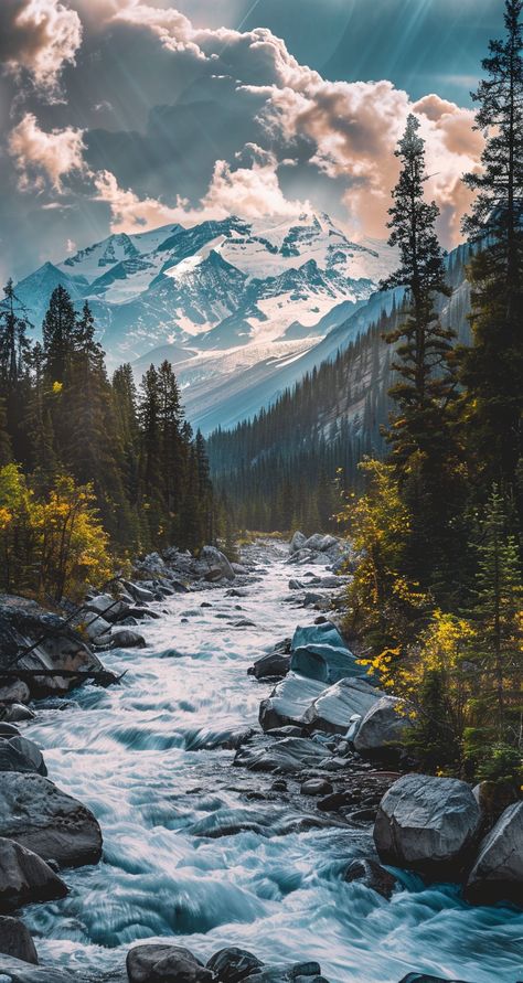 majestic mountain scenery and beautiful waterfalls Mountain Scenery Photography, Landscape Tattoos, Waterfall Aesthetic, Mountain Streams, Steampunk City, Sunrise Mountain, Mountain Landscape Photography, Mountains Aesthetic, Best Nature Wallpapers