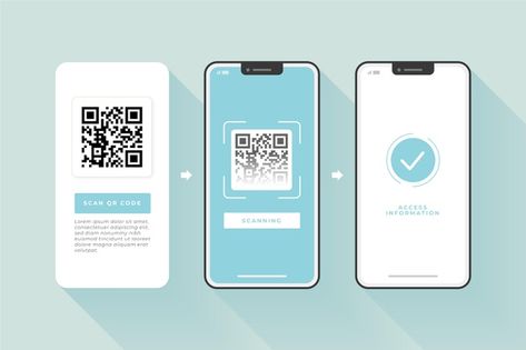 Download free Qr code scan steps on smartphone vector | Freepik Qr Code Scanner Design, Mobile App Design Templates, Qr App, Qr Code Scanner App, Qr Code App, Qr Scanner, Music Player App, Scan App, Scan Qr Code