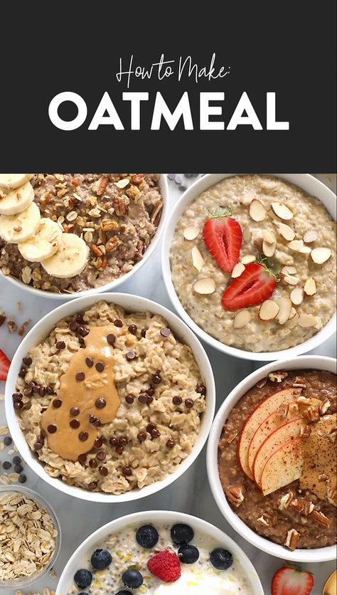 Welcome to a comprehensive guide to oatmeal! If you’ve ever wondered how to make oatmeal, you are in the right place. #oatmeal #howtomakeoatmeal #breakfast How To Make Oats Breakfast, How To Cook Oatmeal, Cooked Oatmeal Recipes, Oat Meal Breakfast Ideas, How To Make Oatmeal, Oatmeal Bowls Breakfast, Breakfast Recipes Oatmeal, Smoothie Oatmeal, Making Oatmeal