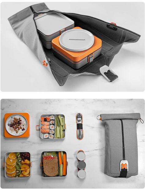 FOLDEAT | A Modular Lunchbox That Unfolds Into An Eating Mat by Foldeat — Kickstarter Lunchbox Design, Eating On The Go, Mini Meals, Beach Supplies, Camping Box, Mess Kit, Camping Kit, Lunch Box Set, Fun Lunch