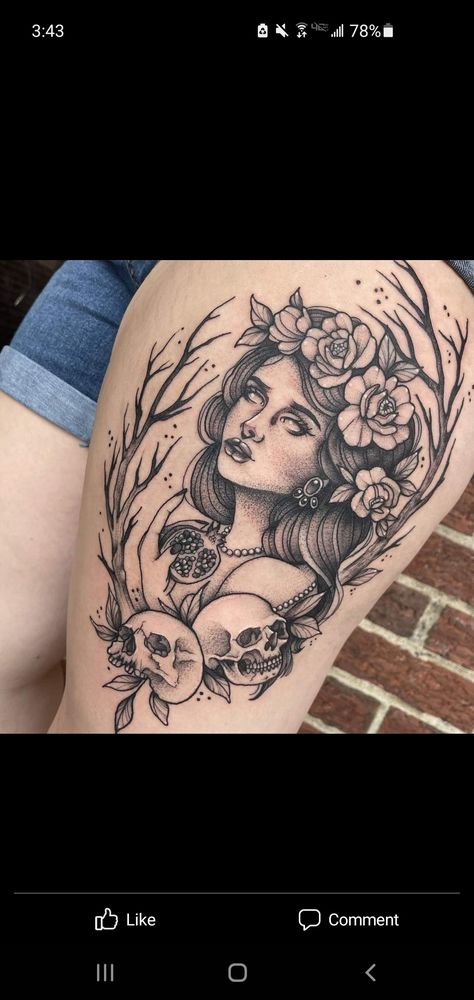 Persephone Hades Tattoo, Persephone Tattoos, Persephone Tattoo Design, Persephone Tattoo Ideas, Persephone And Hades Tattoo, Hades And Persephone Tattoo, Hecate Tattoo, Witchy Sleeve, Persephone Tattoo