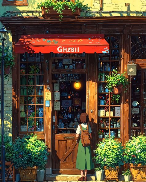 A scene of fresh pastries and bread being taken of the oven in a Ghibli inspired village coffee shop. The air is filled with a delightful aroma. The ship has a rustic village kitchen feel... - ✫ ━━━━━∙⋆⋅⋆∙━━━━━ ✫ Follow ➠ @tech4vinay.ai and Tap notification 🔔 ✫ ━━━━━∙⋆⋅⋆∙━━━━━ ✫ - #ghiblivillage, #fanatasyworld #ailove #aiart #aiartcommunity #visionartai #stablediffusionai #midjourney #aitrend #tech4vinay #NatureHarmony #ScenicJourney #BeautifulViews #ExploreNature #AdventureLife #PeacefulPlaces Ghibli Coffee Shop, Fantasy Coffee Shop, Ghibli Village, Anime Coffee Shop, Village Kitchen, Fresh Pastries, Village Coffee, Anime Coffee, Red Brick House