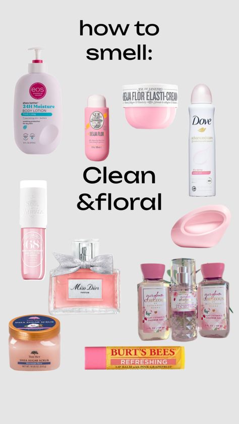 how to smell #clean & #floral | #shufflefyp #hygiene #soldejaneiro Clean Floral Perfume, Scent Combos Floral, How To Smell Floral All Day, Floral Scented Shower Routine, How To Smell Like Fresh Laundry, How To Smell Like Laundry, How To Smell Good 24/7, Floral Scent Combo, How To Smell Floral