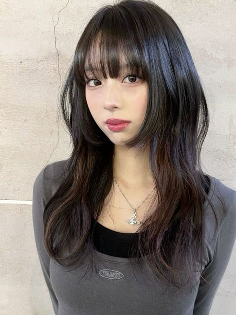 Asian Medium Length Hair Straight, Bangs That Frame Face, Asian Haircut Bangs, Medium Length Asian Hair, Style For Thick Hair, Japanese Side Bangs, Japanese Bangs, Japanese Haircut, Pretty Hair Cuts