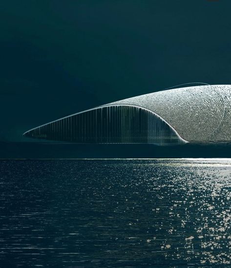 Fish Architecture Concept, Ocean Inspired Architecture, Sea Architecture Concept, Whale Inspired Architecture, Wave Building Architecture, Canada Project, Snow Cabin, Beautiful Wallpaper For Phone, Religious Architecture