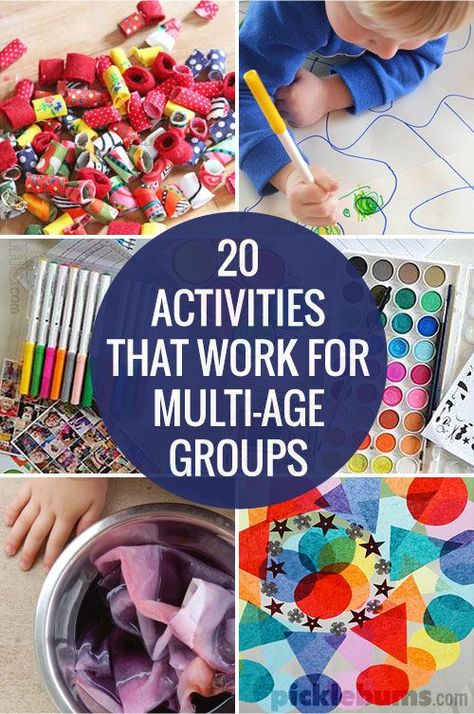 20 Activities for Multi-Age Groups from @katepickle  picklebums.com Crafts For School, School Age Activities, Group 1, Group Activities, Child Life, Craft Activities For Kids, Creative Activities, Business For Kids, Art Activities