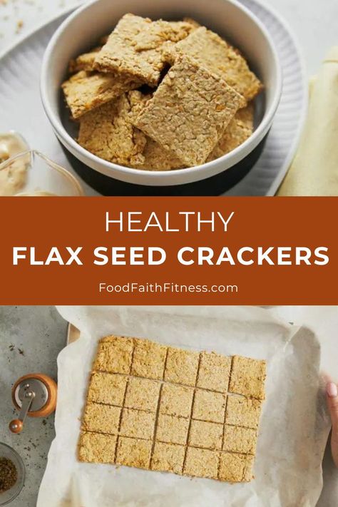 These low carb, gluten-free Flax Seed Crackers crunch as good as they taste! Flax Crackers Recipe, Flax Seed Crackers Recipe, Cassava Crackers, Seed Crackers Recipe, Flax Crackers, Flax Seed Crackers, Clean Eating Snack Recipes, Seed Crackers, Healthy Crackers