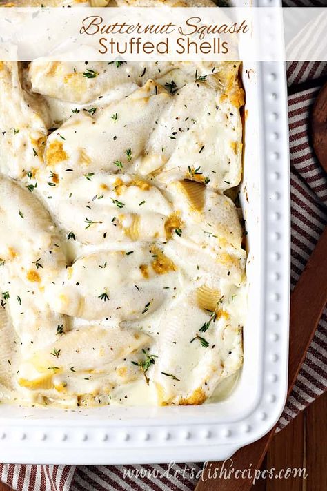 Butternut Squash Stuffed Shells Butternut Squash Stuffed Shells, Squash Stuffed Shells, Butternut Squash Stuffed, Creamy Garlic Parmesan Sauce, Creamy Pesto Pasta, Stuffed Shells Ricotta, Garlic Parmesan Sauce, Butternut Squash Puree, Jumbo Pasta Shells