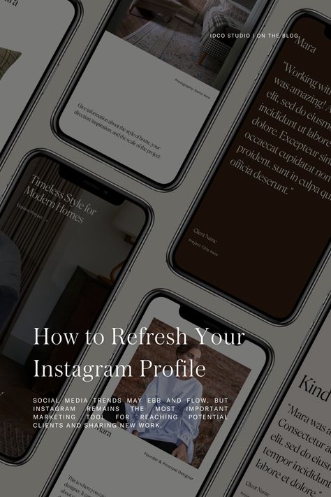 Whether you've been on Instagram for years or are just starting out, it's important to refresh your Instagram profile to ensure it's the best reflection of your brand and is serving your business in the most effective way possible. Here are 5 easy ways to refresh your Instagram account. Aesthetic Pens, Church Branding, Content Inspiration, Streak Ideas, Snap Streak Ideas Easy, Pen Organization, Snap Streak, Salon Business, Canva Tutorial