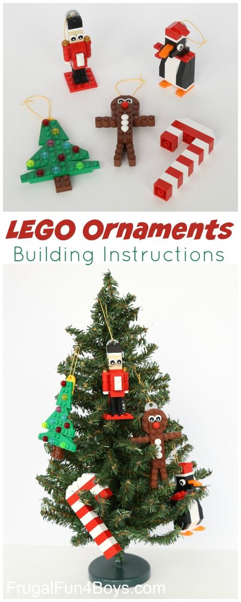 Lego Christmas Ornaments, Lego Ornaments, Ornaments To Make, Lego Christmas, Lego Activities, Fun Ornaments, Lego Craft, Lego Minecraft, Lego Architecture