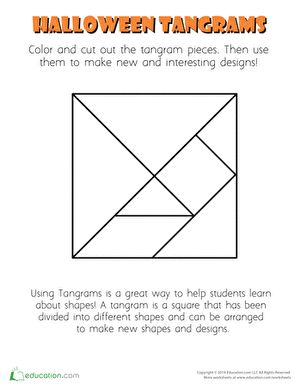 This Halloween tangram template gives kids a fun way to play around with shapes. Halloween Tangrams Free, Halloween Geometry, Tangram Printable Free, Tangrams Printables Free, Halloween Cryptogram For Kids, Seasons Worksheets, Halloween Kindergarten, Family Engagement, Math Worksheet