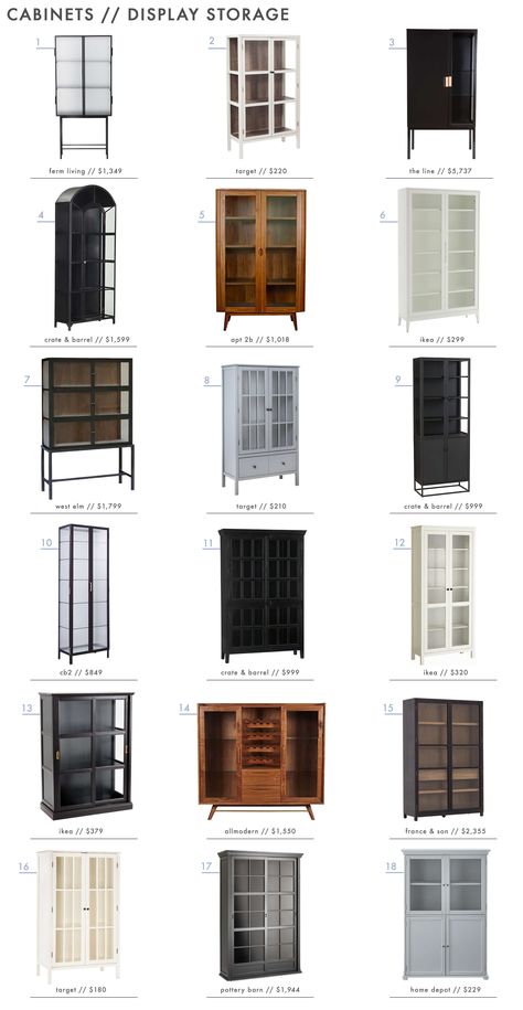 Narrow China Cabinet Tall, Storage Cabinet Ideas, Hutch Storage, Storage Hacks Bedroom, Cabinet Hutch, Small Bedroom Storage, Freestanding Bathroom Cabinet, Office Storage Cabinets, Glass Cabinets Display