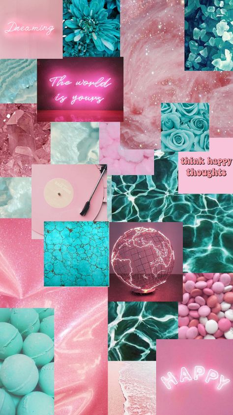 Pink And Turquoise Aesthetic, Pink And Teal Aesthetic, Turquoise Aesthetic Wallpaper, Teal And Pink Wallpaper, Pink And Teal Wallpaper, Turquoise Aura, Pink Asthetics Wallpaper, Summer Wallpaper Phone, Mint Color Palettes