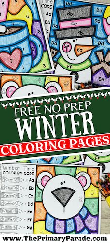 Free Winter coloring pages for color by number fun. Learn letters, numbers, and colors with these fun Christmas color by number printables Color By Letters Free Printable, Christmas Color By Number Free, Free Winter Coloring Pages, Christmas Color By Number, Winter Coloring Pages, Number Printables, January Colors, Fnaf Coloring Pages, Preschool Christmas Activities