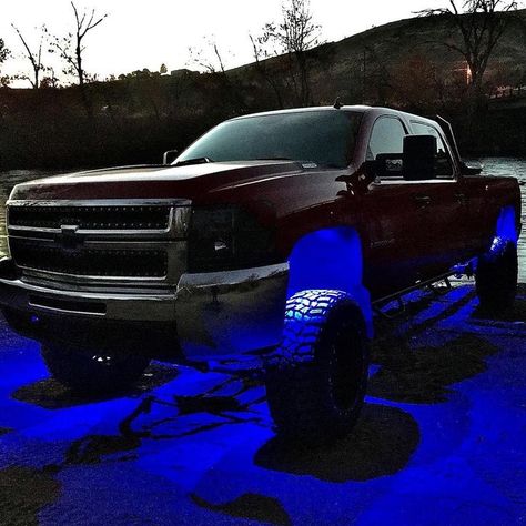 Rock Lights, Lifted Chevy, Neon Lights, Truck Lights, App Control, Old Trucks, Offroad Vehicles, Exterior Lighting, Rgb Led