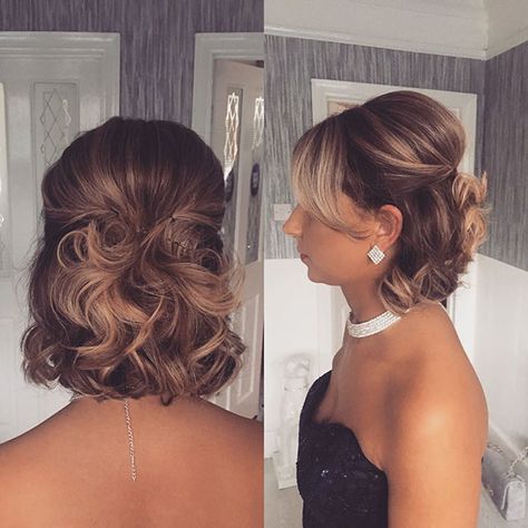 Wedding Hairstyles For Short Hair, Mother Of The Groom Hairstyles, Mother Of The Bride Hair, Bridesmaid Hair Half Up, Fall Hair Color For Brunettes, Hairstyles For Medium Length Hair Easy, Bridesmaid Hair Down, Homecoming Hair Down, Homecoming Hair