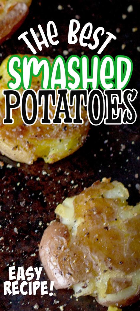 Quick Potato Recipes, Smashed Potatoes Recipe, Canned Potatoes, Potatoes In Oven, Crispy Smashed Potatoes, Roasted Potato Recipes, Potato Recipes Side Dishes, Cast Iron Recipes, Fall Cooking