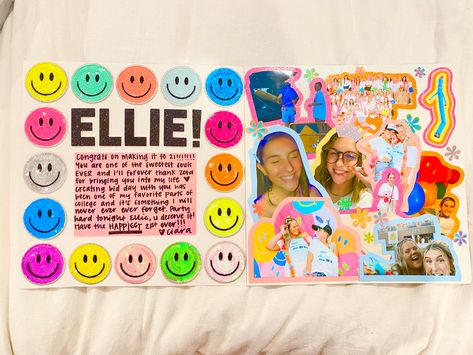 Scrapbook Bday Gift, Best Friend Shot Book Page, College Memory Book Ideas, Shotbook Filler Pages, 21st Bday Scrapbook Page, Friend Memory Book Ideas, Neon Scrapbook Ideas, Shot Pages 21st Birthday Template, 21 Scrapbook Shot Book