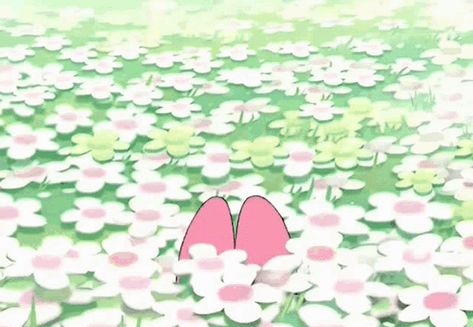 Mymelody Sanrio GIF - Mymelody Sanrio HelloKitty - Discover & Share GIFs My Melody, Animated Gif, Gif, Flowers, Pink, White