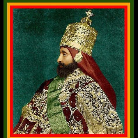 Haile Selassie Rastafari, Haile Sellasie, Rastafarian Art, Ethiopia Art, Rastafari Art, Caribbean People, Ethiopian Art, African History Facts, Ethiopia Flag