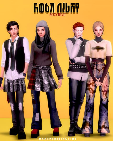 ROCK NIGHT (Public 1 Apr) | marsmerizingsims on Patreon Sims 4 Cc Clothes Maxis Match Alt, Stretchskeleton Sims 4, Nonbinary Sims 4 Cc, Trans Sims 4, Alt Clothes Sims 4 Cc, Alt Sims 4 Cc Maxis Match, Grunge Ts4 Cc, Sims 4 Cc Emo Maxis Match, Sims 4 Funky Cc