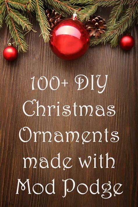 If you're looking for some ideas for DIY Christmas ornaments, you've come to the right place. Over 100 unique projects for adults and kids. Mod Podge Crafts, Winter Gifts, Modge Podge, Ornament Ideas, Pinterest Party, Festa Party, Paper Fabric, Diy Spring, Christmas Ornament Crafts