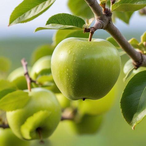 Green Apple Aesthetic, Green Apples, Dew Drops, Summer Inspo, Space Time, Apple Tree, Fresh Green, Green Trees, Green Apple