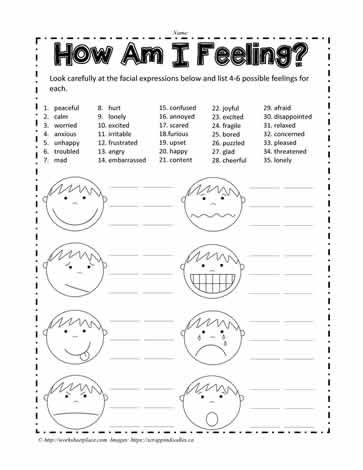 Facial Expressions Worksheet, Student Self Evaluation, Counseling Corner, Play Therapy Activities, Counseling Tips, Teaching Empathy, Counseling Tools, Feelings Activities, Social Skills For Kids