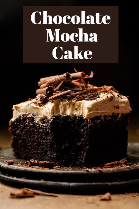 Chocolate Cake Frosting Design, Chocolate Coffee Sheet Cake, Dark Chocolate Coffee Cake, Chocolate And Coffee Cake, Mocha Sheet Cake, Expresso Cake Recipes, Chocolate Tiramisu Cake, Small Chocolate Coffee Cake, Chocolate Cake With Coffee Frosting