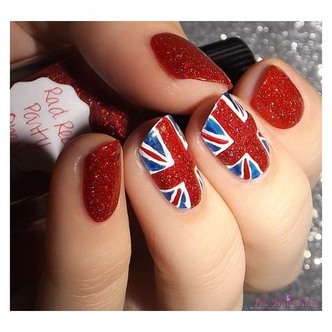 British Flag Nails, Union Jack Nails, Flag Nails, Shellac Nail Art, London Nails, Seasonal Nails, Almond Acrylic Nails, Nail Art Wedding, British Flag