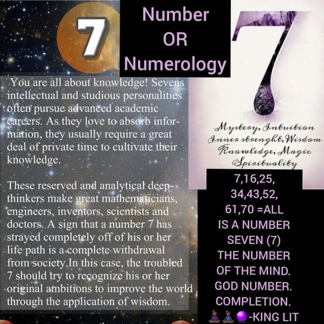 NUMBER 7 - NUMEROLOGY MEANING Significance Of Number 7, Witch Numerology, Number 7 Numerology, Numerology Number 11, 7 Numerology, Numerology Number 7, Crystal Chart, Spiritual Numerology, Numerology 7