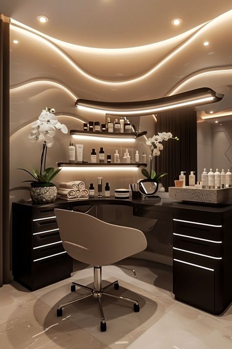 beauty room beauty room design beauty salon interior bedroom ideas Ruang Make Up Mewah, Luxury Vanity Room, Chic Vanity Setup Ideas, Classy Bedroom Aesthetic, Luxury Makeup Studio, Luxury Makeup Vanity, Luxury Dressing Table, Stylish Bedroom Ideas, Art Decor Ideas