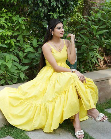 Crafted with precision and attention to detail our LIME YELLOW TIERED DRESS is both fashionable and comfortable! In frame : @dikshamohanpawar SHOP NOW🛍️ [Sundress, cotton dress for summer, maxi dress, vacation outfit ideas, holiday outfit inspo] #sajilo_official #dress #fashion #style #ootd #dresses #outfit #onlineshopping #instagood #instafashion #beauty #fashionblogger #dresses #partyweardresses #designerdresses #sale #newcollection #summerdresses #beachwear #cottondresses #shortdress... Lime Yellow Dress Outfits, Yellow Dress Outfits, Maxi Dress Vacation, Outfit Ideas Holiday, Yellow Dress Outfit, Official Dress, Holiday Outfit Inspo, Vacation Outfit Ideas, Dress Vacation