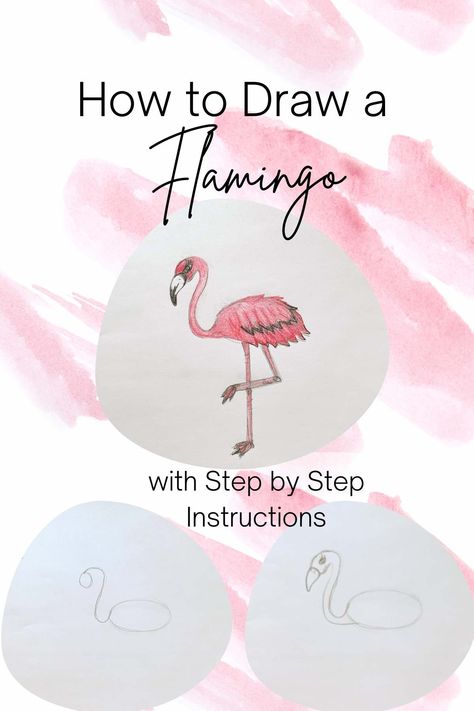 does not have to be exact!  Let’s How To Paint A Flamingo Step By Step, Flamingo Watercolor Painting Easy, How To Draw A Flamingo, Draw Flamingo, Flamingo Doodle, Draw A Flamingo, Flamingo Things, Flamingo Drawing, Watercolor Painting Easy