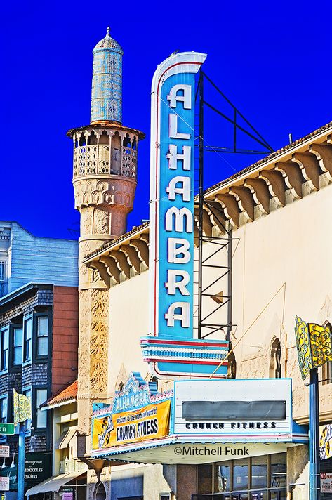 Alhambra California, Moorish Revival Architecture, Jazz Music Art, San Francisco Architecture, Living In San Francisco, New Mexico, Vintage Photos, North America, Cityscape