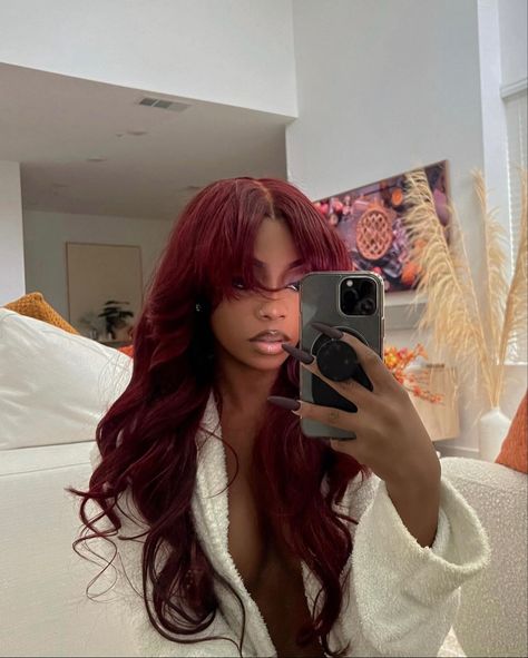 Black Women Red Hair, Ig Model, Dyed Hair Inspiration, Pretty Hair Color, Burgundy Hair, Front Lace Wigs Human Hair, Baddie Hairstyles, Hair Inspo Color, Black Girls Hairstyles