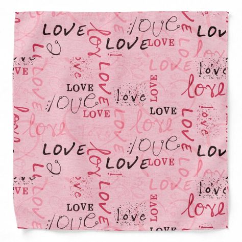 Cute Bandana, Text Form, Bandana Colors, Word Love, Pink Love, Black And Pink, Love Words, Pink Background, Texts