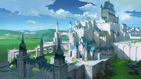 ArtStation - castle, pixel cat Pixel Cat, Bangunan Minecraft, Rpg Map, Castle Art, Location Inspiration, Castle In The Sky, Fantasy City, Fantasy Castle, Fantasy Places