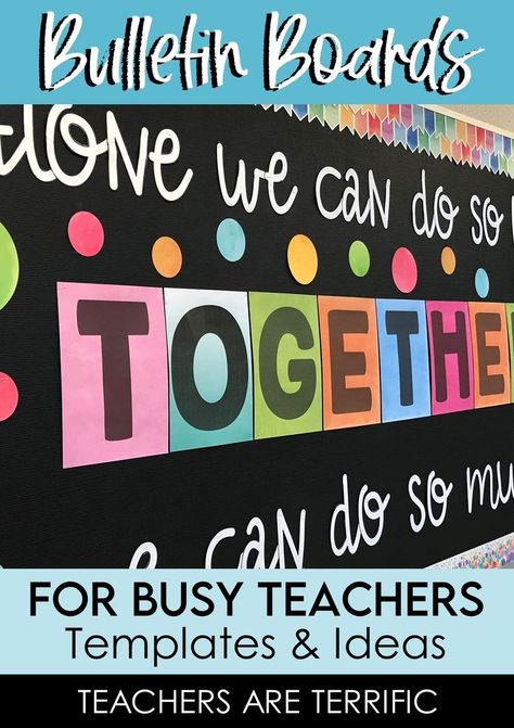 Perfect for busy teachers- ideas are included with photos and layouts. Design your colors as you print the letters, cut out, and enjoy! Free Bulletin Board Letters, Motivational Decor, Teacher Templates, Teacher Desk, Cute Letters, Board Decoration, Door Decorations Classroom, Busy Teacher, Going Back To School