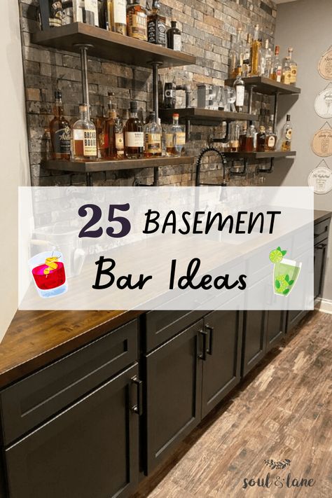 Bar Lounge Room, Rustic Basement Bar, Basement Bar Design, Kitchen Bar Design, Basement Bar Ideas, Home Wet Bar, Home Bar Areas, Home Bar Rooms, Rustic Basement