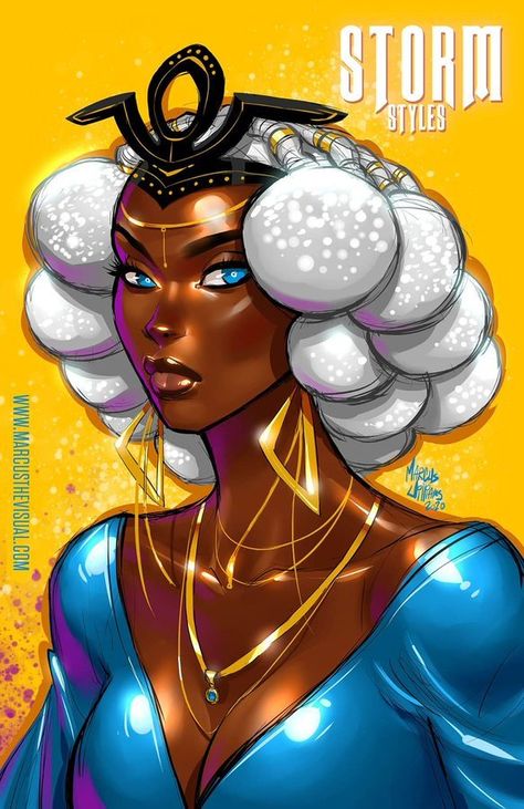 Marcus Williams, Storm Marvel, Aries Art, Storm Art, Afrique Art, Black Comics, Black Cartoon Characters, Black Characters, Black Anime Characters