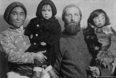 Peter Freuchen with Navarana Mequpaluk and their children Peter Freuchen, Polar Bear Fur, Arctic Explorers, Lucky Ladies, Mad Dog, Old Church, Silent Film, Animal Heads, Second Child