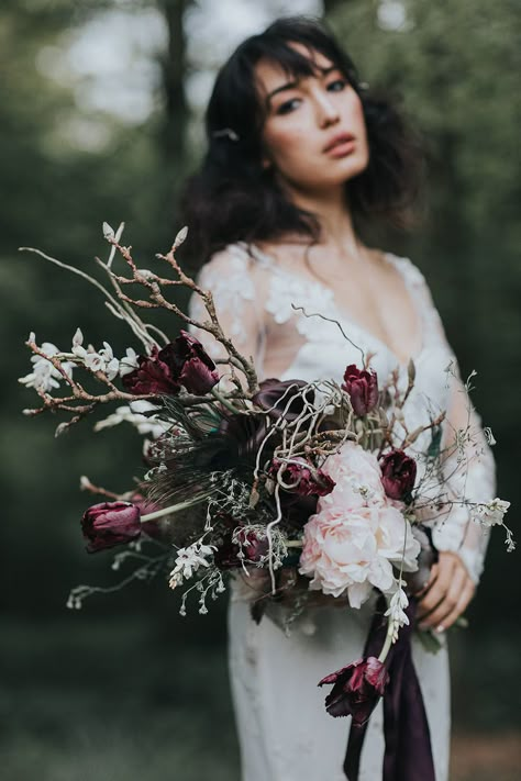 Witchy Wedding Flowers, Persephone Bouquet, Persephone Wedding Theme, Gothic Wedding Flowers, Moody Wedding Bouquet, Persephone Wedding, Moody Bouquet, Moody Wedding Flowers, Wedding Pricing