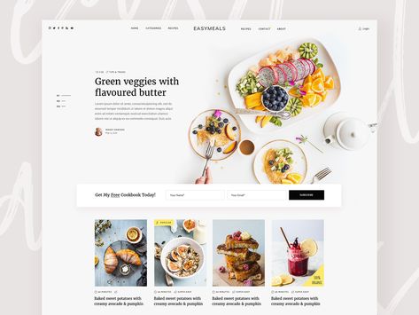 Food Blog Inspiration, Food Blog Template, Cooking Website Design, Food Blog Website Design, Cooking Blog Design, Food Website Design Inspiration, Food Blog Website, Food Blog Design, Cooking Website