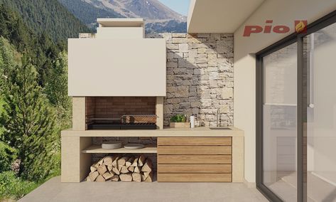 Barbecue Areas Outdoor, Backyard Bbq Area, Barbecue Design, Outside Room, Backyard House, House Redesign, Barbecue Area, Casa Country, Patio Garden Design