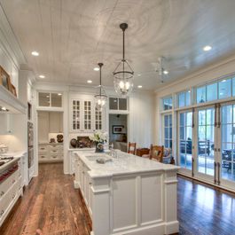 From Pre-Fab to Farmhouse - traditional - landscape - atlanta - Historical Concepts Veranda Design, Historical Concepts, Door Interior, Wooden Floors, Kitchen Marble, Screen Door, Interior Doors, White Cabinets, Glass Doors