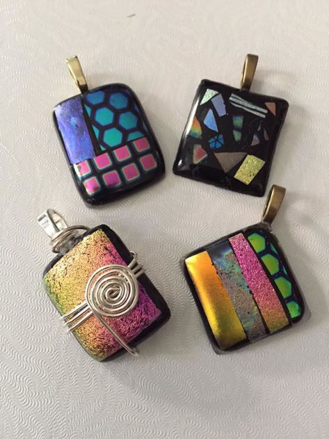 How To Make Fused Glass Jewelry Using A Microwave Kiln | HubPages Fused Glass Supplies, Fused Glass Jewelry Dichroic, Alcohol Ink Jewelry, Microwave Kiln, Melting Glass, Dichroic Jewelry, Fused Glass Necklace, Dichroic Glass Jewelry, Fused Glass Earrings