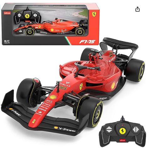 Officially Licensed】The 1/18 Ferrari model 14.96x6.5x5.7 inches, Sleek aerodynamic profile with functions such as forward, reverse, left and right turns. Ferrari F1 75 Performance model car simulates a really powerful engine.After a rigorous testing process before leaving the factory, a perfect replica of the 1:18 scale. Ferrari F1 75, F1 75, Pagani Huayra Bc, F1 Model Cars, Boys Game Room, Racing Simulator, Pagani Huayra, Construction Toy, Ferrari F1