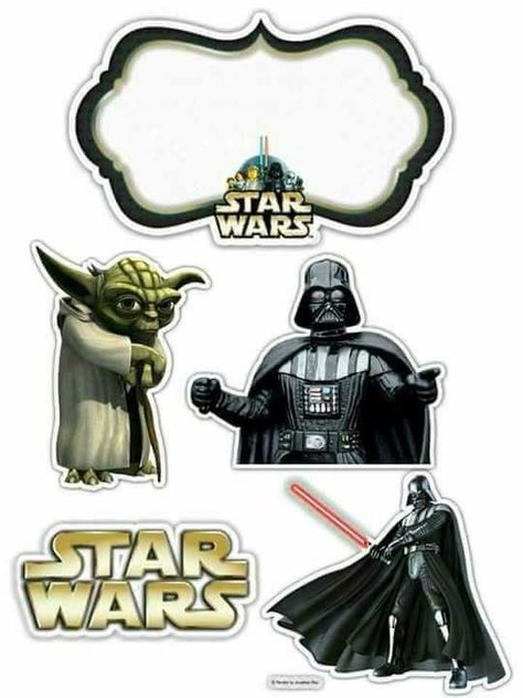 Star Wars Free Printable Cake Toppers. - Oh My Fiesta! for Geeks Printable Cake Toppers, Printable Coloring Masks, Star Wars Cake Toppers, Star Wars Stickers, Star Wars Cake, Star Wars Prints, Star Wars Birthday Party, Birthday Cake Topper Printable, Spiderman Party