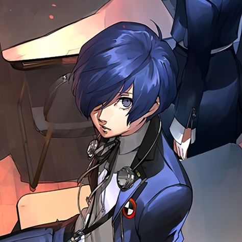 Persona Makoto, Yuji Pfp, Makoto Yuki, Persona 3, Persona, Hair, Anime, Blue, Black